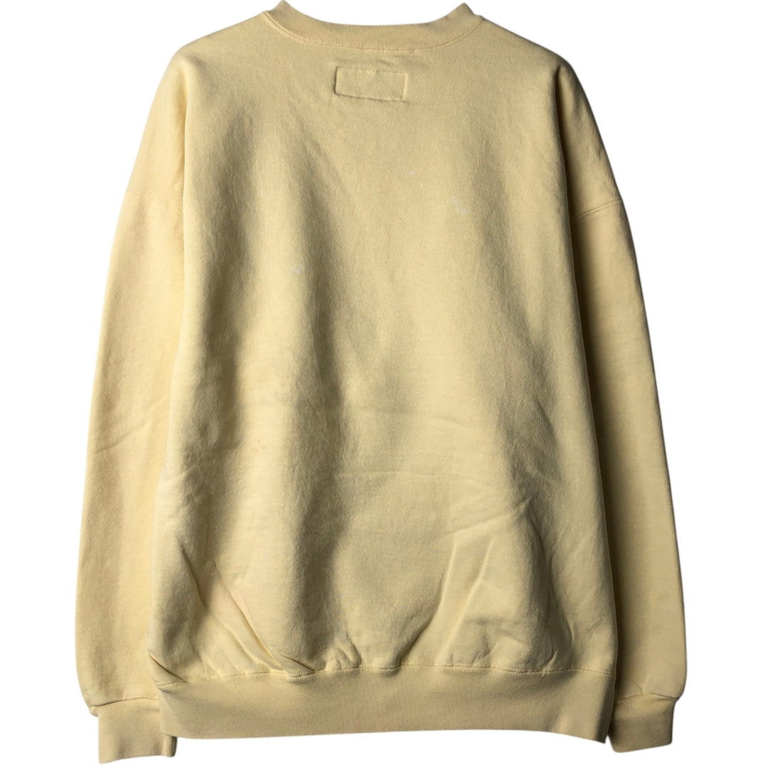 Vintage 90'S Russell High Cotton Blank Sweatshirt, Made in USA, Men's Size L cotton lemon yellow Vintage Second Hand