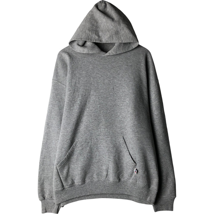90'S Russell Athletic Sweatshirt Pullover Hoodie, Made in USA, Men's Size XL (Equivalent), Vintage polyester gray type Vintage Second Hand