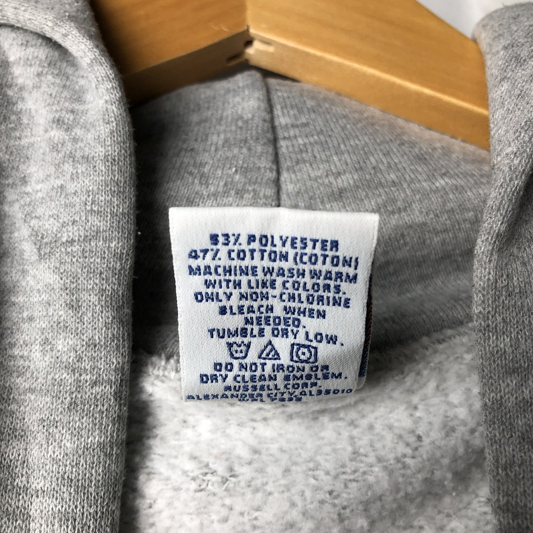 90'S Russell Athletic Sweatshirt Pullover Hoodie, Made in USA, Men's Size XL (Equivalent), Vintage polyester gray type Vintage Second Hand