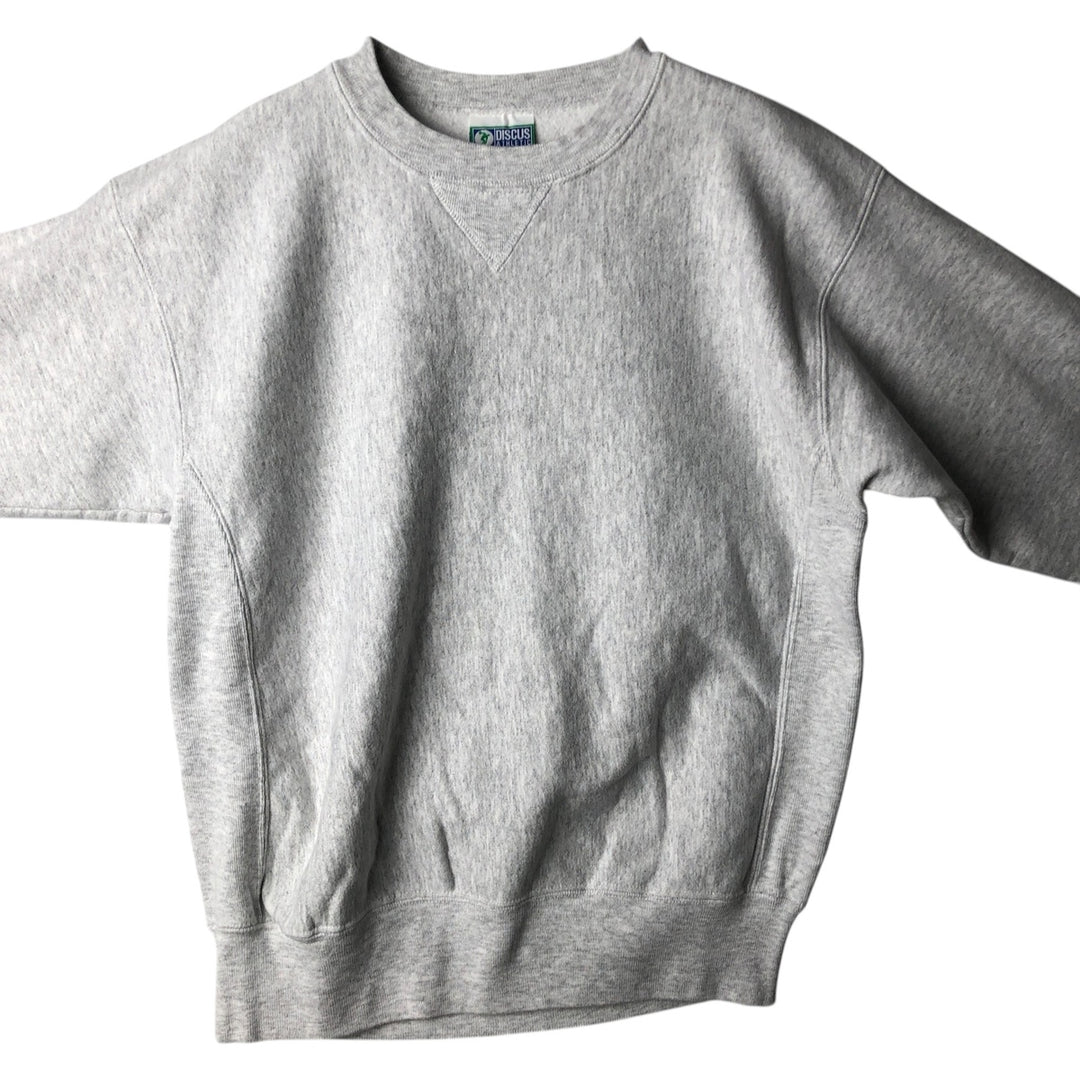 90'S Discus Athletic Solid Color Blank Sweatshirt, Made in USA, Men's Size Medium, Vintage cotton gray type Vintage Second Hand