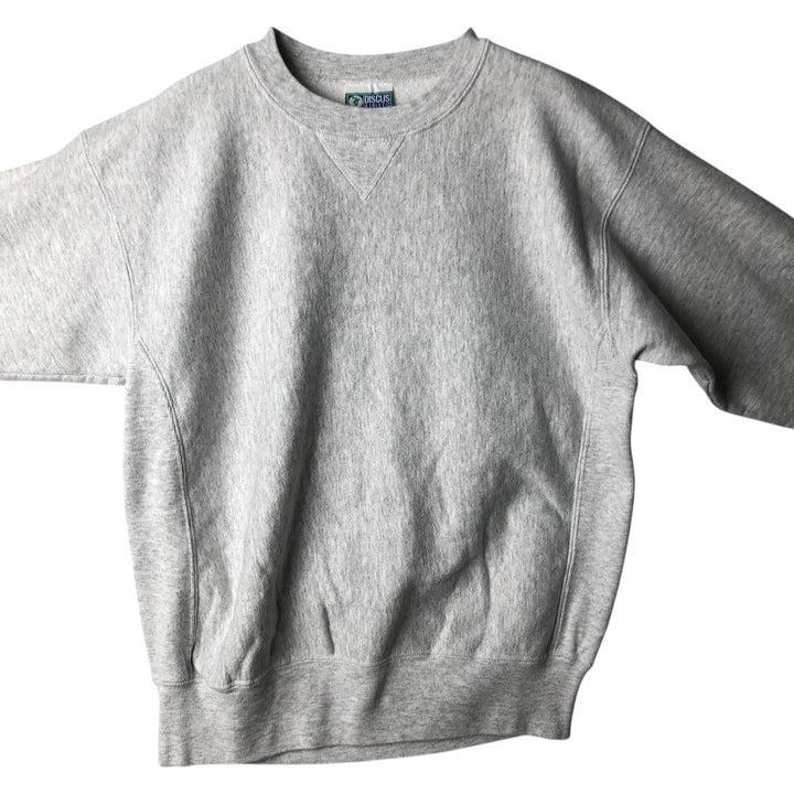 90'S Discus Athletic Solid Color Blank Sweatshirt, Made in USA, Men's Size Medium, Vintage cotton gray type Vintage Second Hand