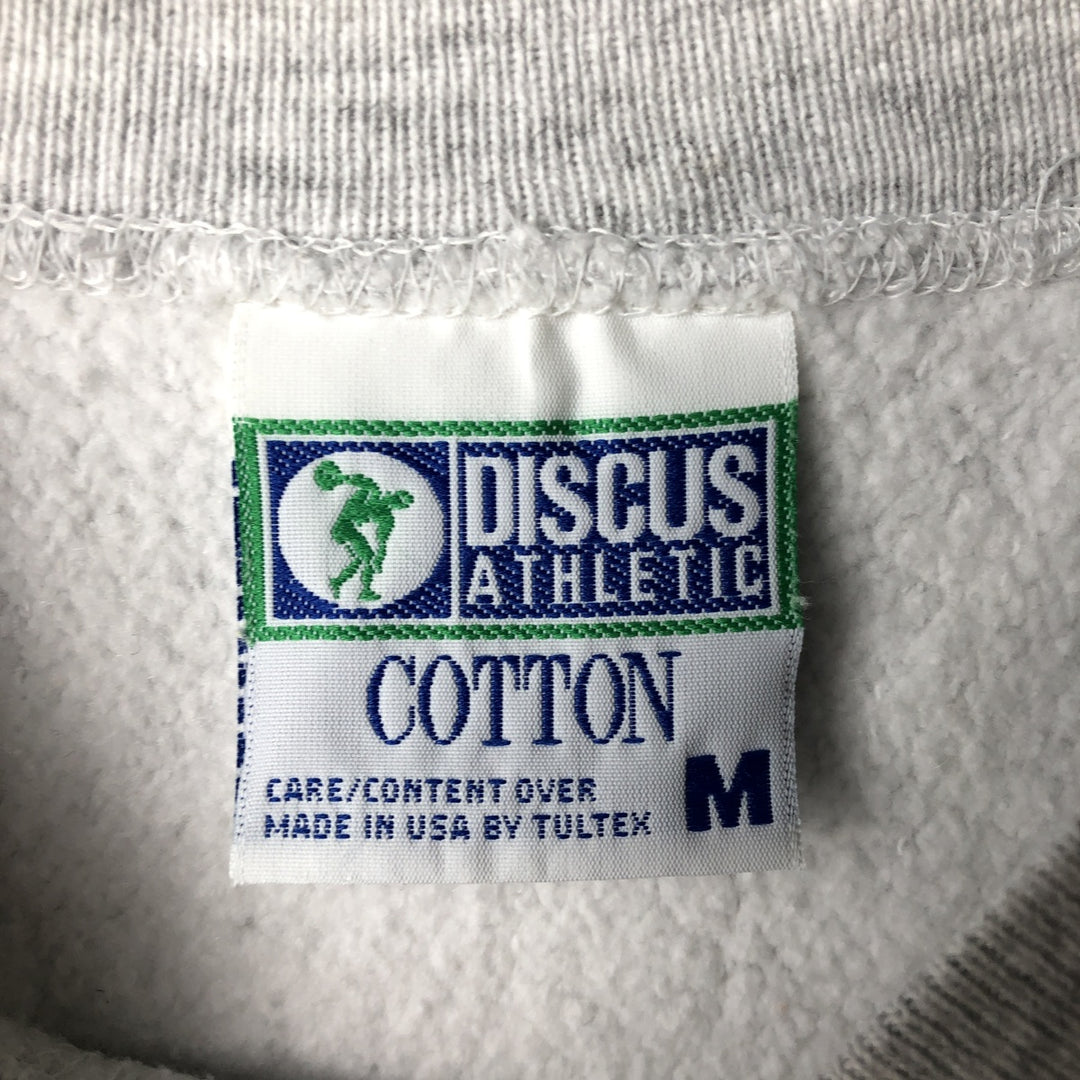 90'S Discus Athletic Solid Color Blank Sweatshirt, Made in USA, Men's Size Medium, Vintage cotton gray type Vintage Second Hand