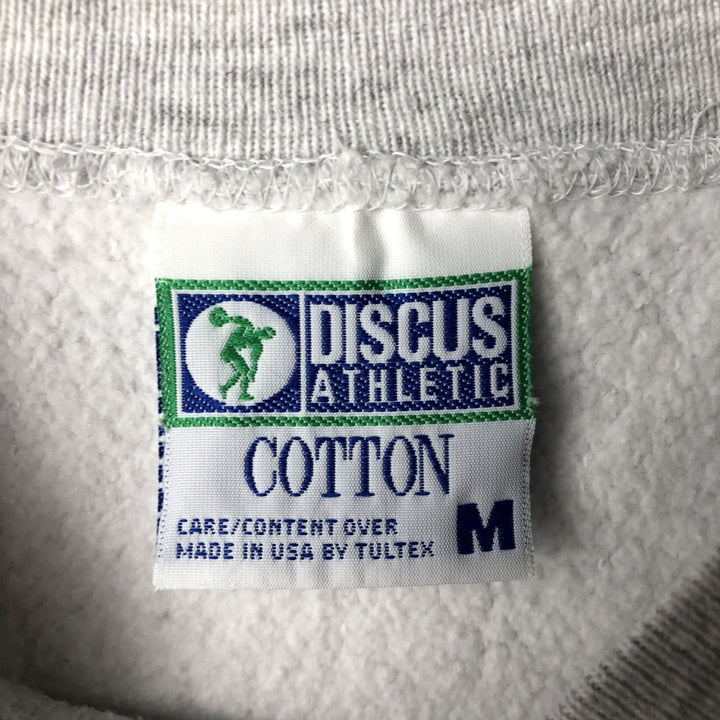 90'S Discus Athletic Solid Color Blank Sweatshirt, Made in USA, Men's Size Medium, Vintage cotton gray type Vintage Second Hand