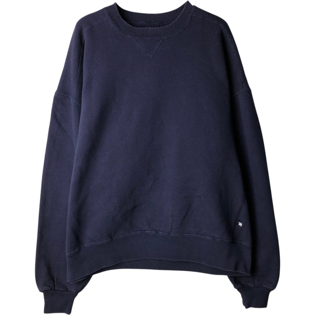 90'S Russell High Cotton Plain Blank Sweatshirt, Men's Size XL (Equivalent), Vintage cotton navy blue type Vintage Second Hand
