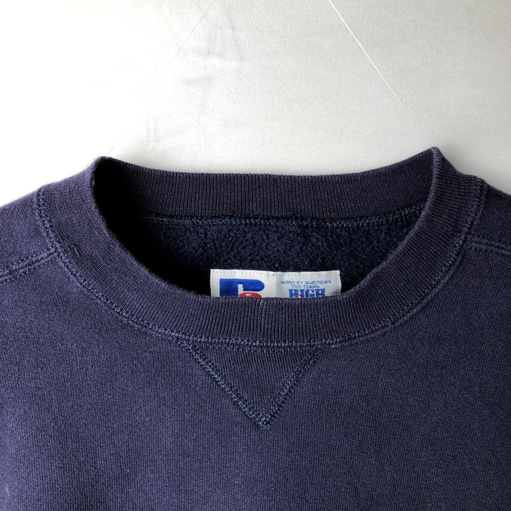 90'S Russell High Cotton Plain Blank Sweatshirt, Men's Size XL (Equivalent), Vintage cotton navy blue type Vintage Second Hand