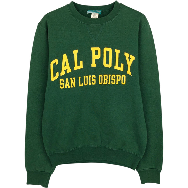 90'S CAL POLY COLLECTION College Sweatshirt, Made in USA, Women's Size XS (Equivalent), Vintage cotton green type Vintage Second Hand