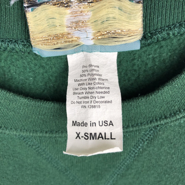 90'S CAL POLY COLLECTION College Sweatshirt, Made in USA, Women's Size XS (Equivalent), Vintage cotton green type Vintage Second Hand