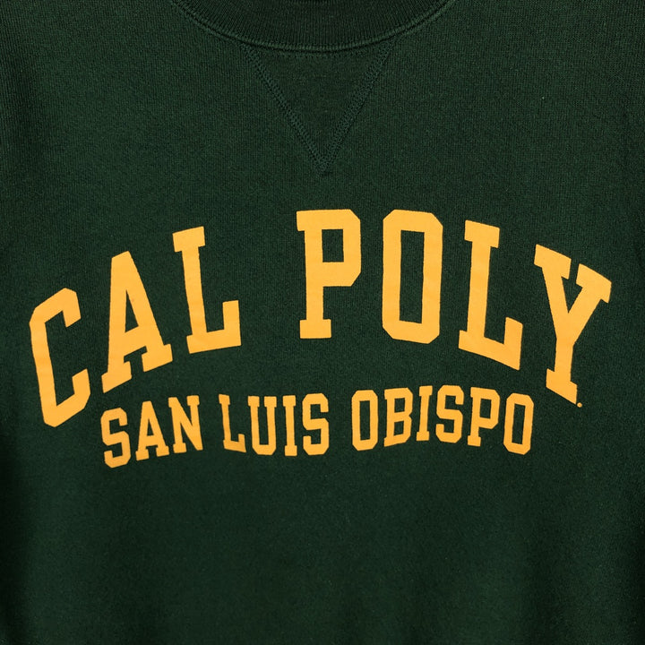 90'S CAL POLY COLLECTION College Sweatshirt, Made in USA, Women's Size XS (Equivalent), Vintage cotton green type Vintage Second Hand