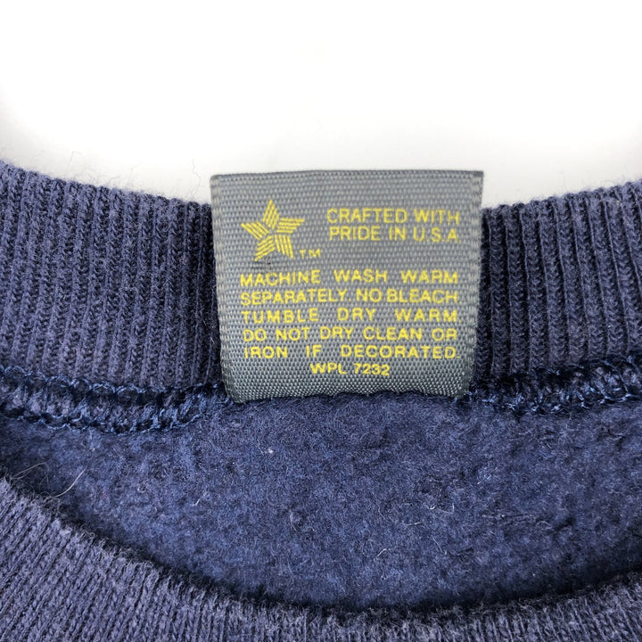 70s-80'S Jerzees by Russell Printed Sweatshirt, Made in USA, Women's Size M (approx.), Vintage cotton navy blue type Vintage Second Hand