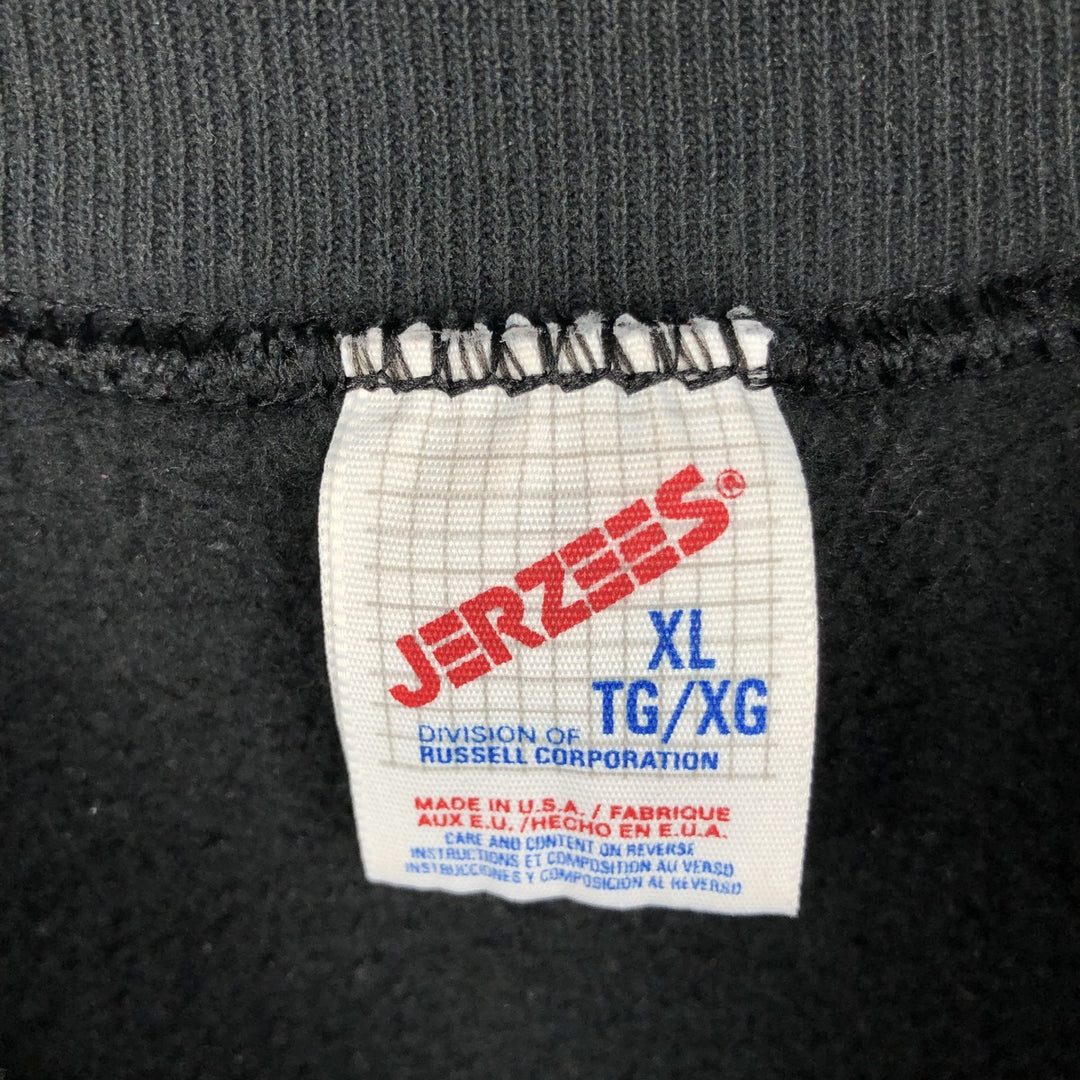 80s-90'S Jerzees printed sweatshirt, made in USA, women's size XL equivalent, vintage. cotton black type Vintage Second Hand
