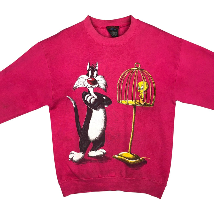 90'S GARMENTGRAPHICS Looney Tunes Character Sweatshirt (Women's Size M) cotton pink type Vintage Second Hand