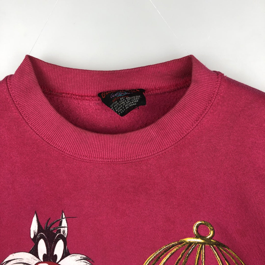 90'S GARMENTGRAPHICS Looney Tunes Character Sweatshirt (Women's Size M) cotton pink type Vintage Second Hand
