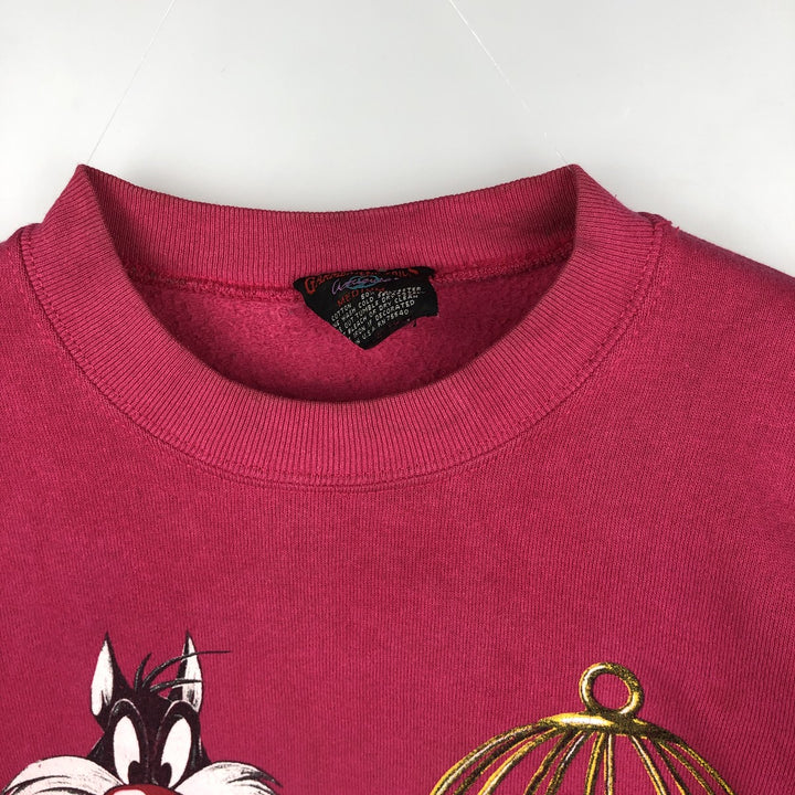 90'S GARMENTGRAPHICS Looney Tunes Character Sweatshirt (Women's Size M) cotton pink type Vintage Second Hand