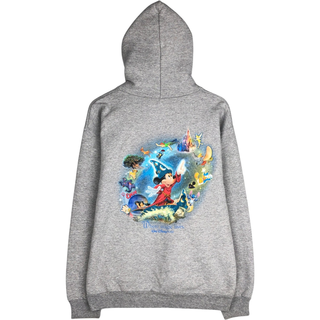 Hanes Disney WHERE MAGIC LIVES Character Sweatshirt Pullover Hoodie, Women's Size M (Equivalent), Vintage cotton gray type Vintage Second Hand