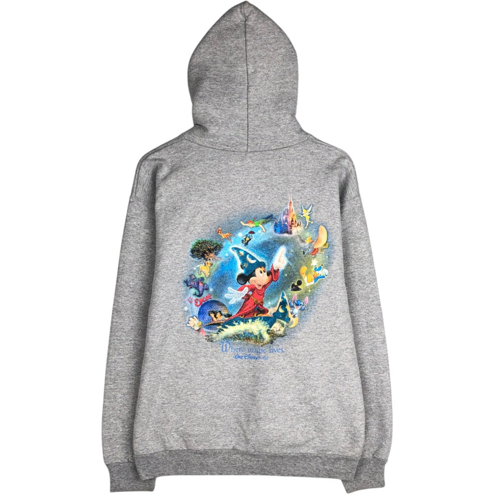 Hanes Disney WHERE MAGIC LIVES Character Sweatshirt Pullover Hoodie, Women's Size M (Equivalent), Vintage cotton gray type Vintage Second Hand