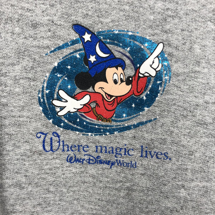 Hanes Disney WHERE MAGIC LIVES Character Sweatshirt Pullover Hoodie, Women's Size M (Equivalent), Vintage cotton gray type Vintage Second Hand