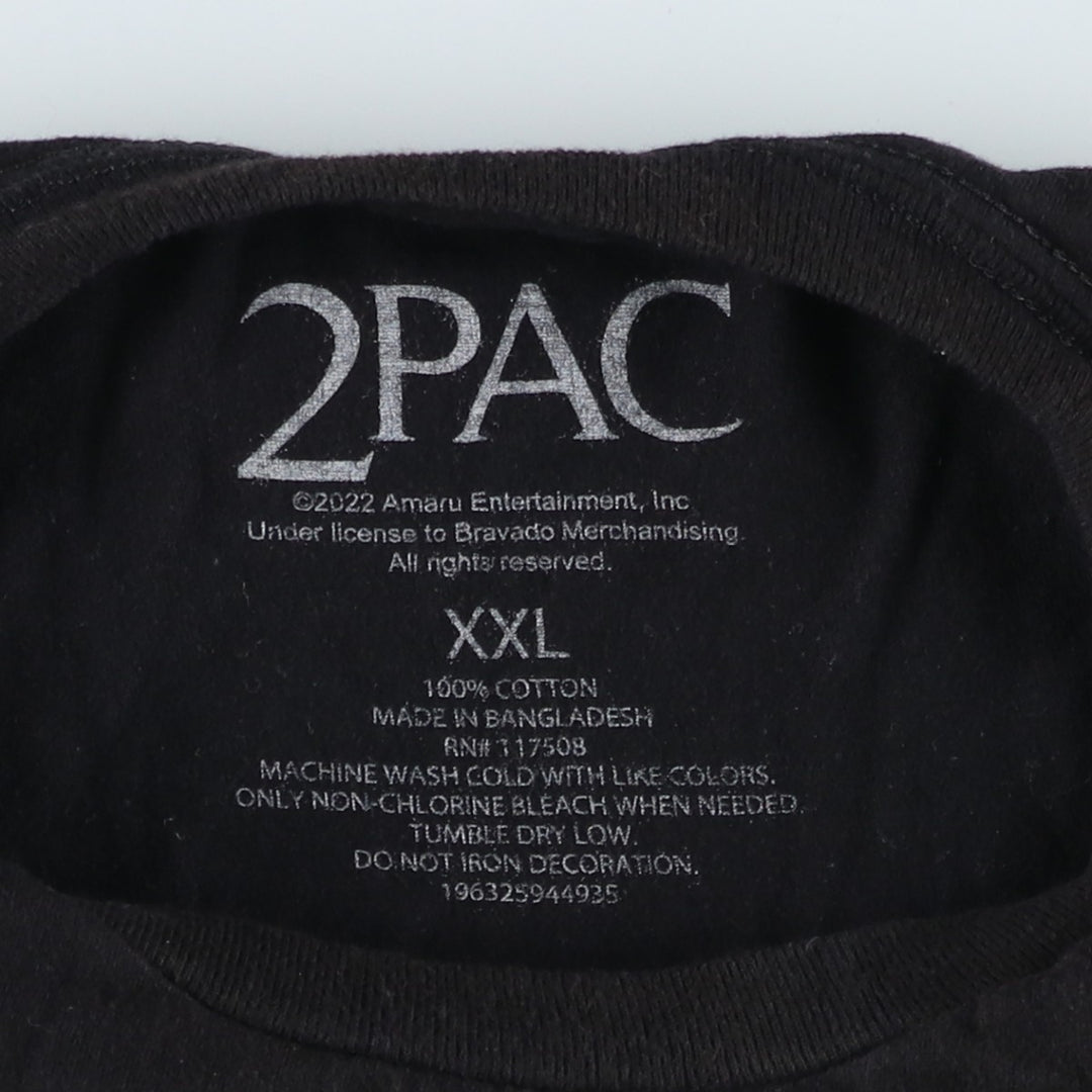 2pac Rap T-shirt, Men's XXL cotton black type Vintage Second Hand