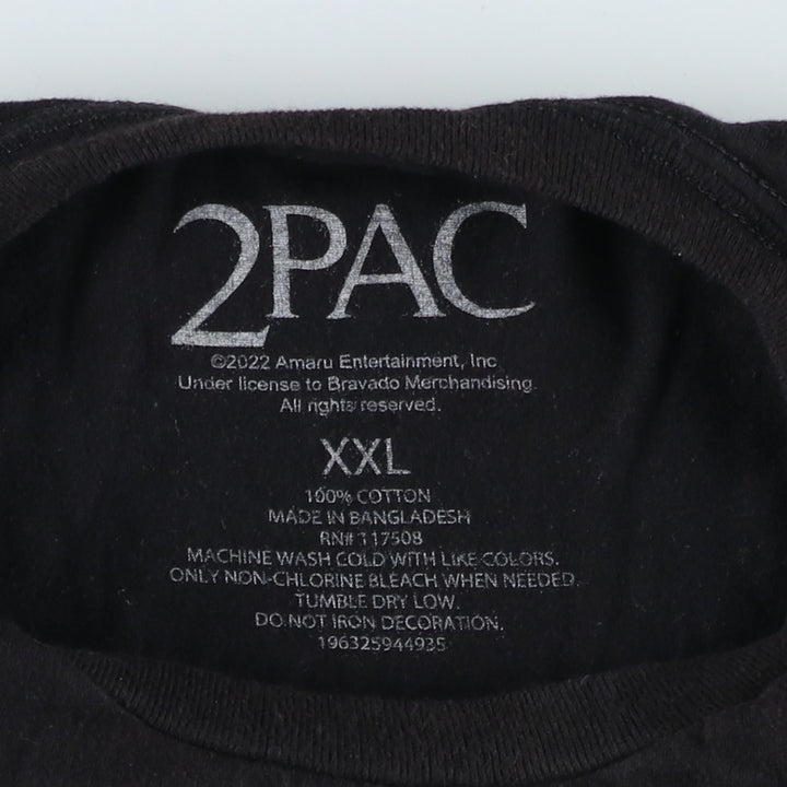 2pac Rap T-shirt, Men's XXL cotton black type Vintage Second Hand