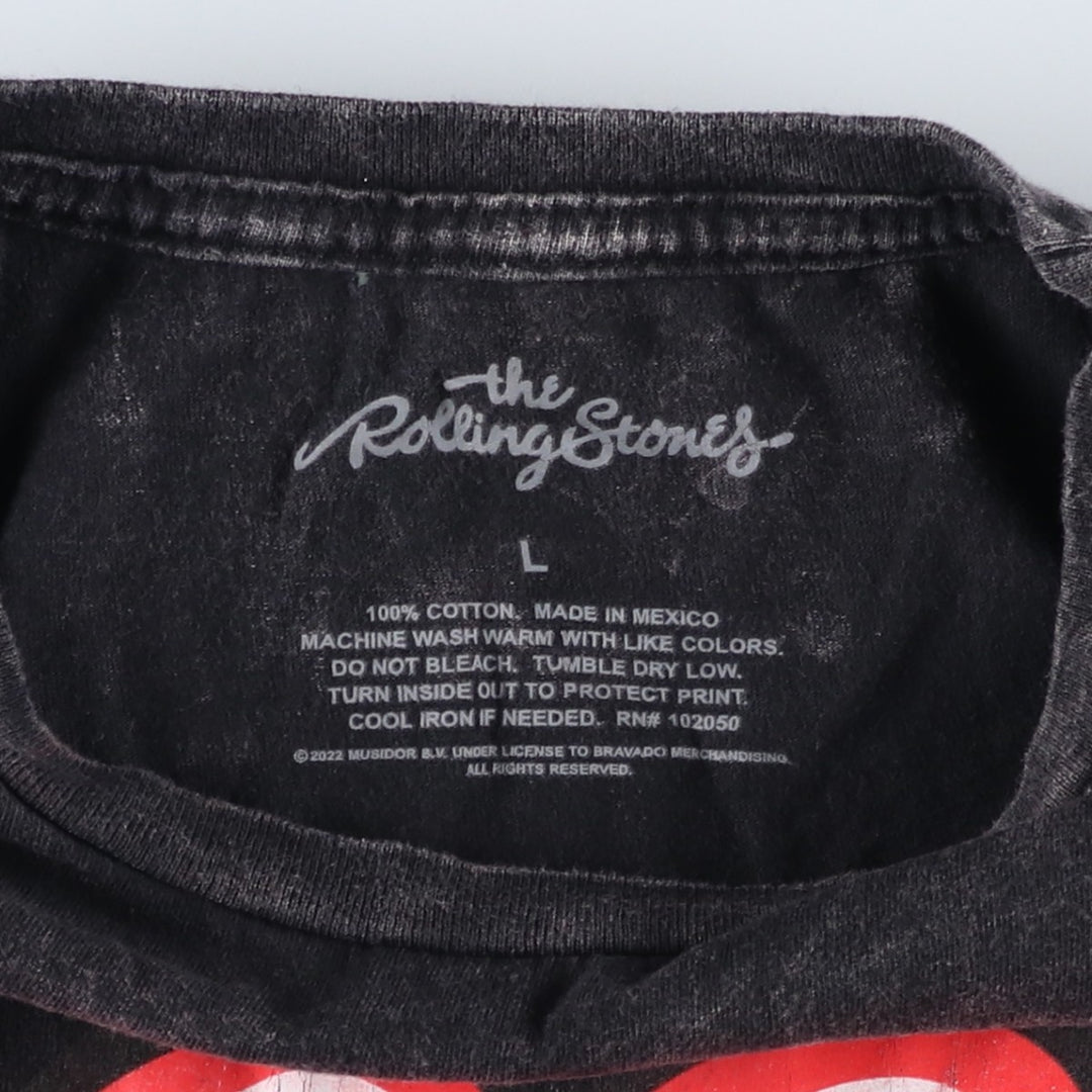 THE ROLLING STONES The Rolling Stones Band T-shirt Band T Men's L size cotton black type Vintage Second Hand