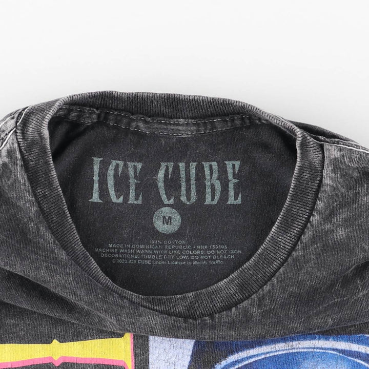 ICE CUBE Rap T-shirt, Men's M size cotton black type Vintage Second Hand