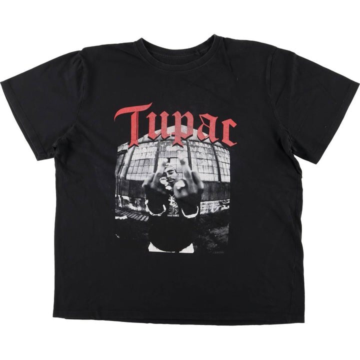 2PAC Rap T-shirt, Men's Size Medium cotton black type Vintage Second Hand