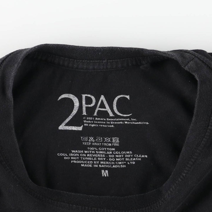 2PAC Rap T-shirt, Men's Size Medium cotton black type Vintage Second Hand
