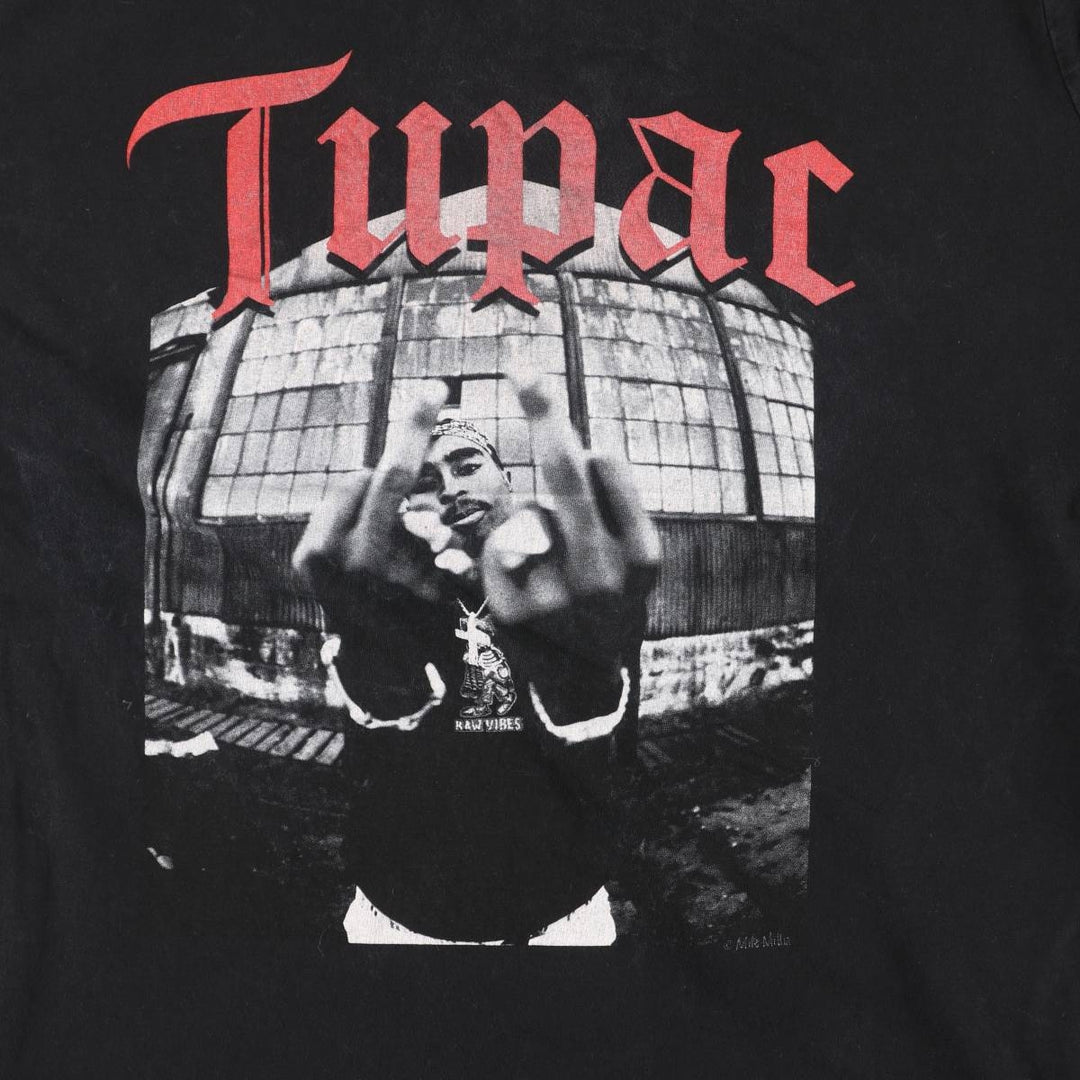 2PAC Rap T-shirt, Men's Size Medium cotton black type Vintage Second Hand
