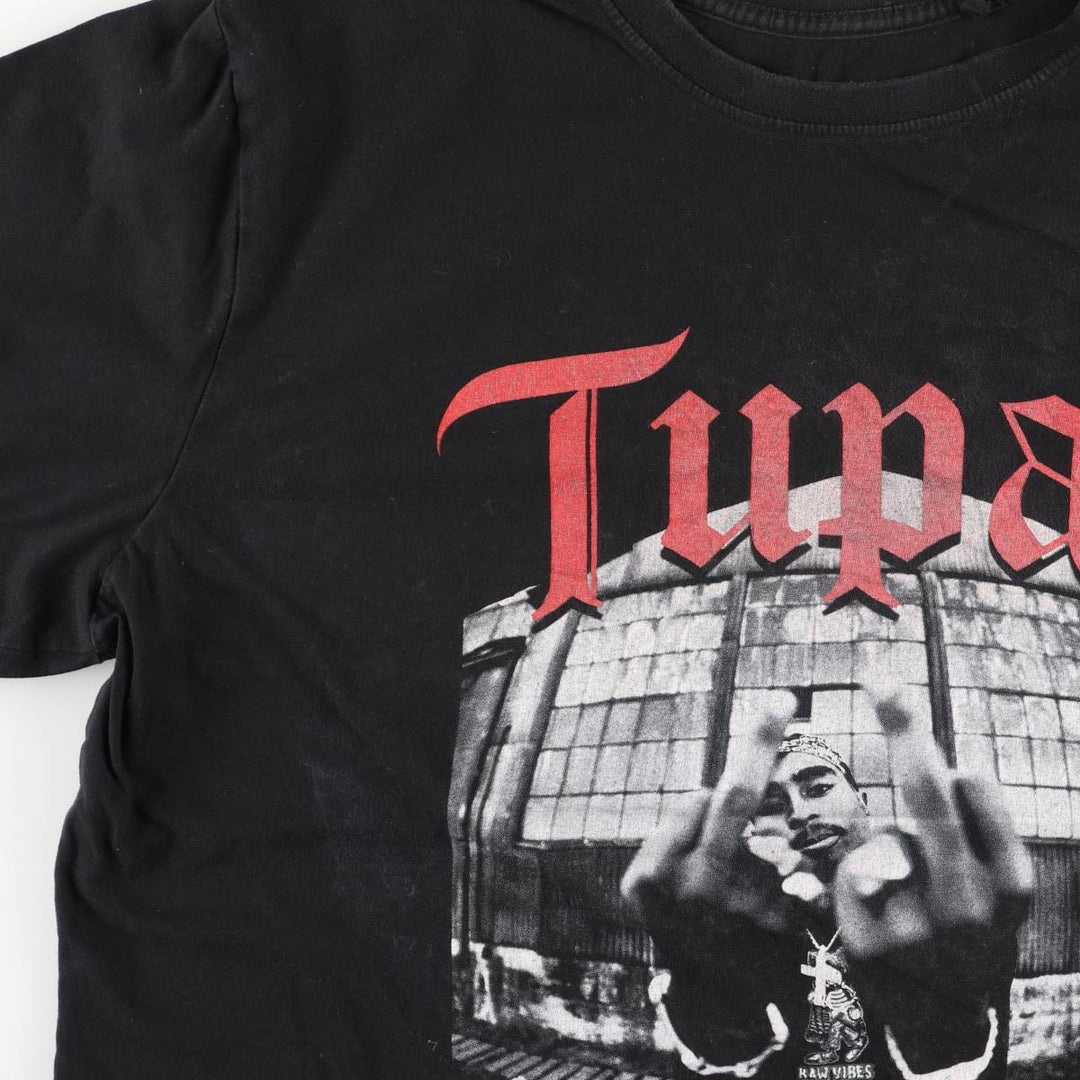 2PAC Rap T-shirt, Men's Size Medium cotton black type Vintage Second Hand