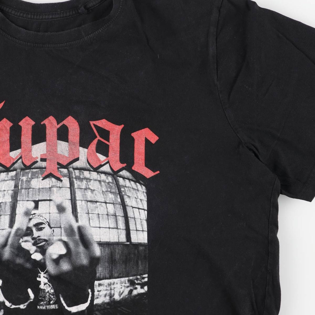 2PAC Rap T-shirt, Men's Size Medium cotton black type Vintage Second Hand