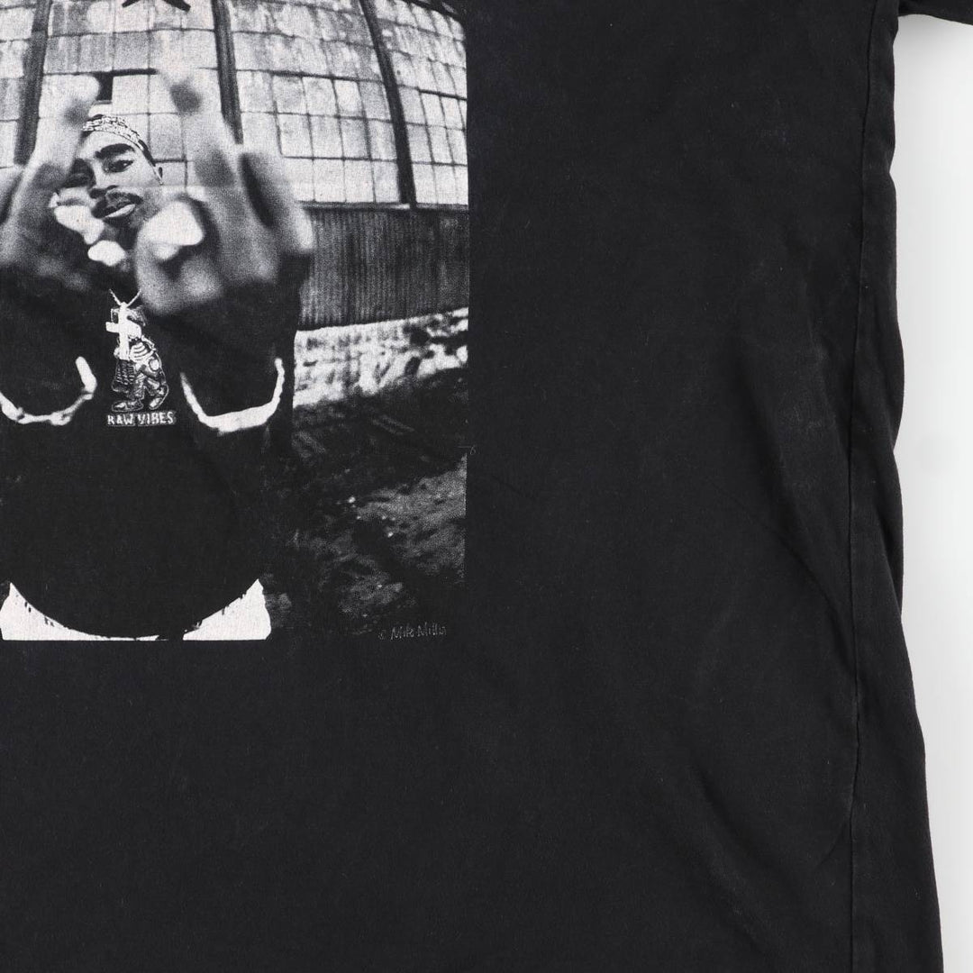 2PAC Rap T-shirt, Men's Size Medium cotton black type Vintage Second Hand