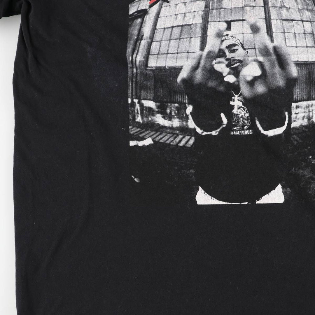 2PAC Rap T-shirt, Men's Size Medium cotton black type Vintage Second Hand