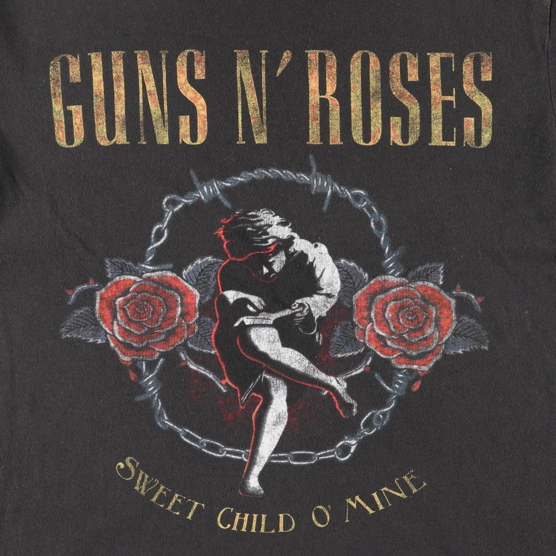 GUNS N' ROSES Guns N' Roses Band T-shirt Band T Men's S size cotton black type Vintage Second Hand