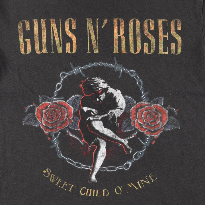GUNS N' ROSES Guns N' Roses Band T-shirt Band T Men's S size cotton black type Vintage Second Hand