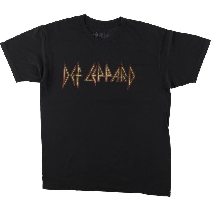 DEF LEPPARD Def Leppard Band T-shirt Band T Men's L size cotton black type Vintage Second Hand