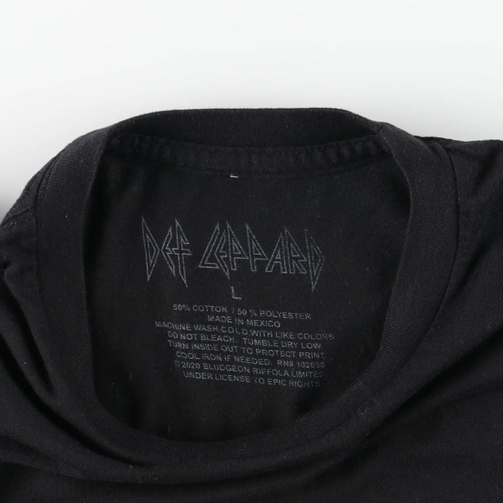DEF LEPPARD Def Leppard Band T-shirt Band T Men's L size cotton black type Vintage Second Hand