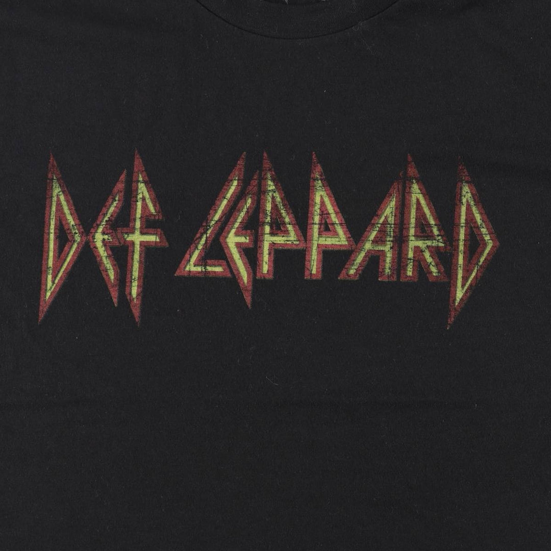 DEF LEPPARD Def Leppard Band T-shirt Band T Men's L size cotton black type Vintage Second Hand