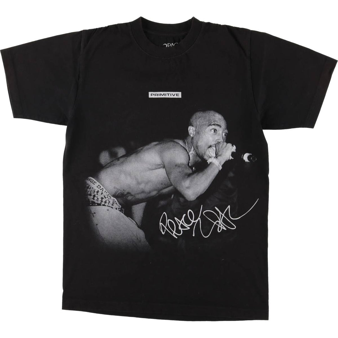 2PAC Rap T-shirt, Men's Size Medium cotton black type Vintage Second Hand