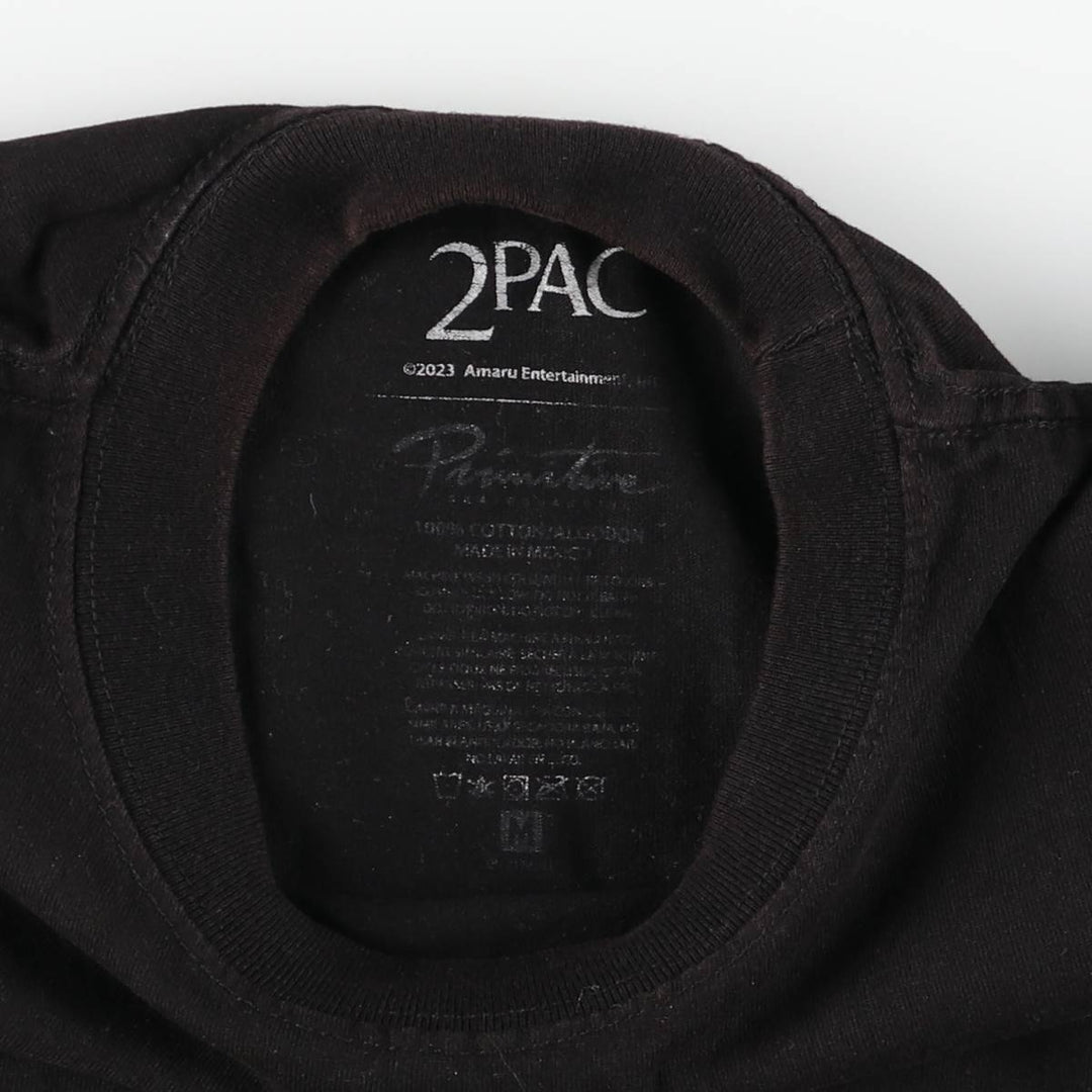 2PAC Rap T-shirt, Men's Size Medium cotton black type Vintage Second Hand