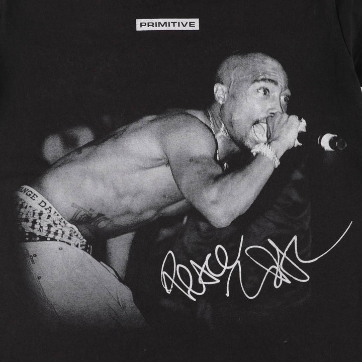 2PAC Rap T-shirt, Men's Size Medium cotton black type Vintage Second Hand