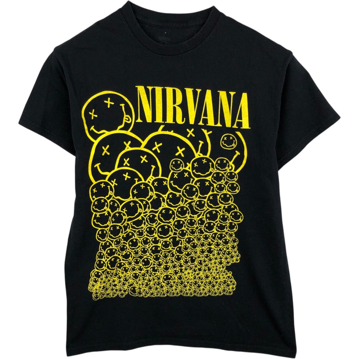 NIRVANA Nirvana Band T-shirt, Band T, Men's M size cotton black type Vintage Second Hand