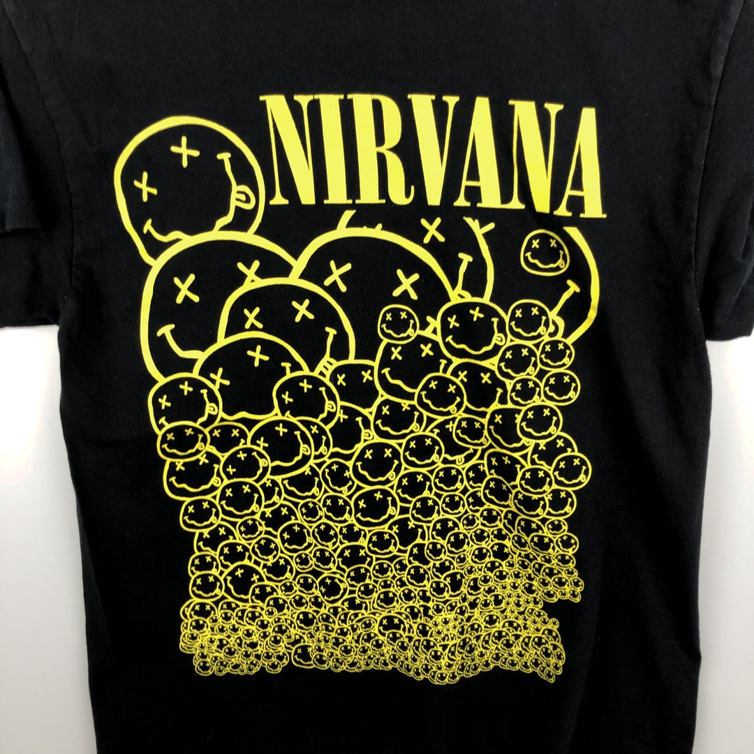 NIRVANA Nirvana Band T-shirt, Band T, Men's M size cotton black type Vintage Second Hand
