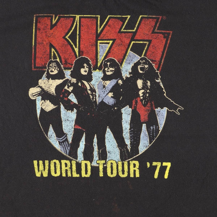 KISS Band T-shirt, Band T, Men's XXL size cotton black type Vintage Second Hand