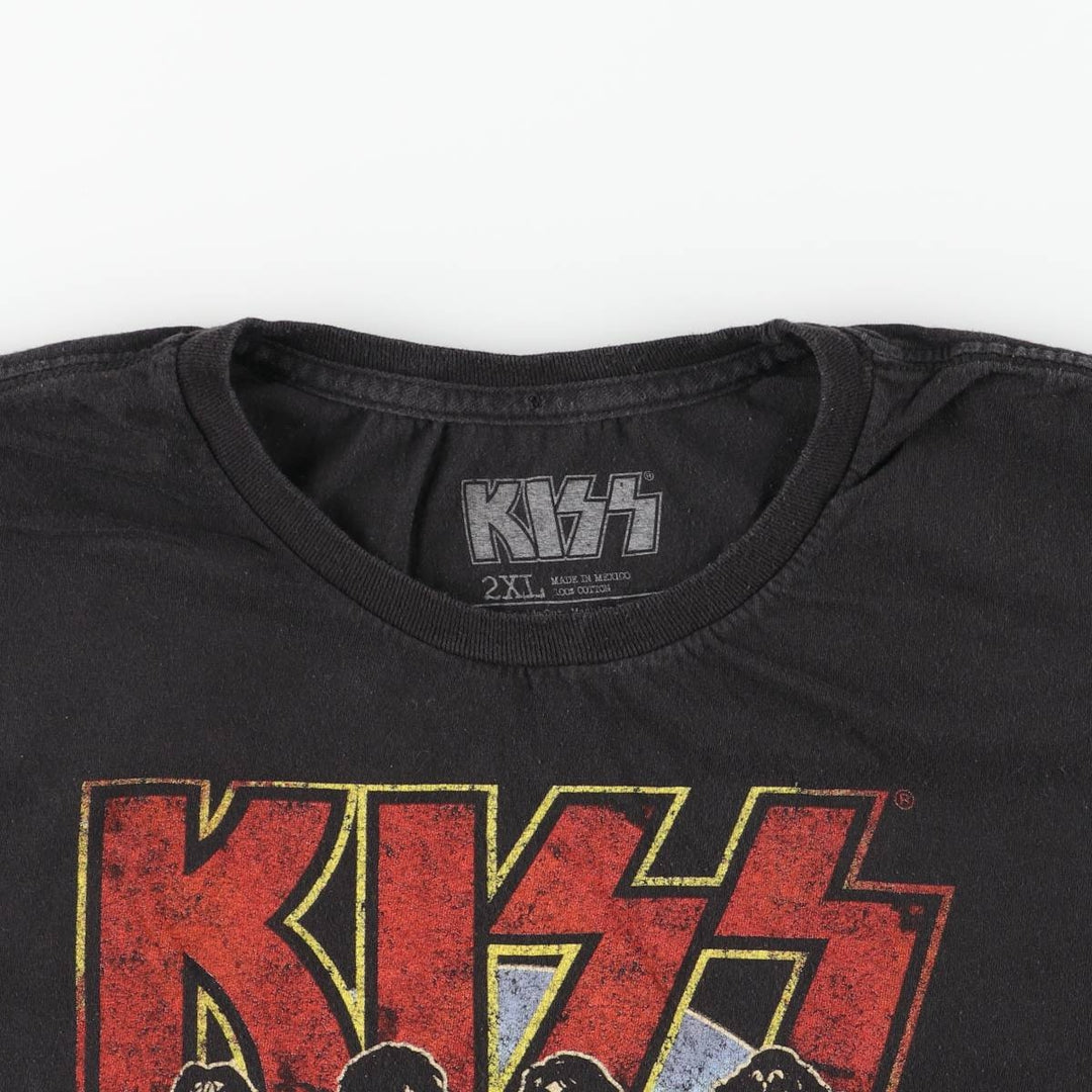 KISS Band T-shirt, Band T, Men's XXL size cotton black type Vintage Second Hand