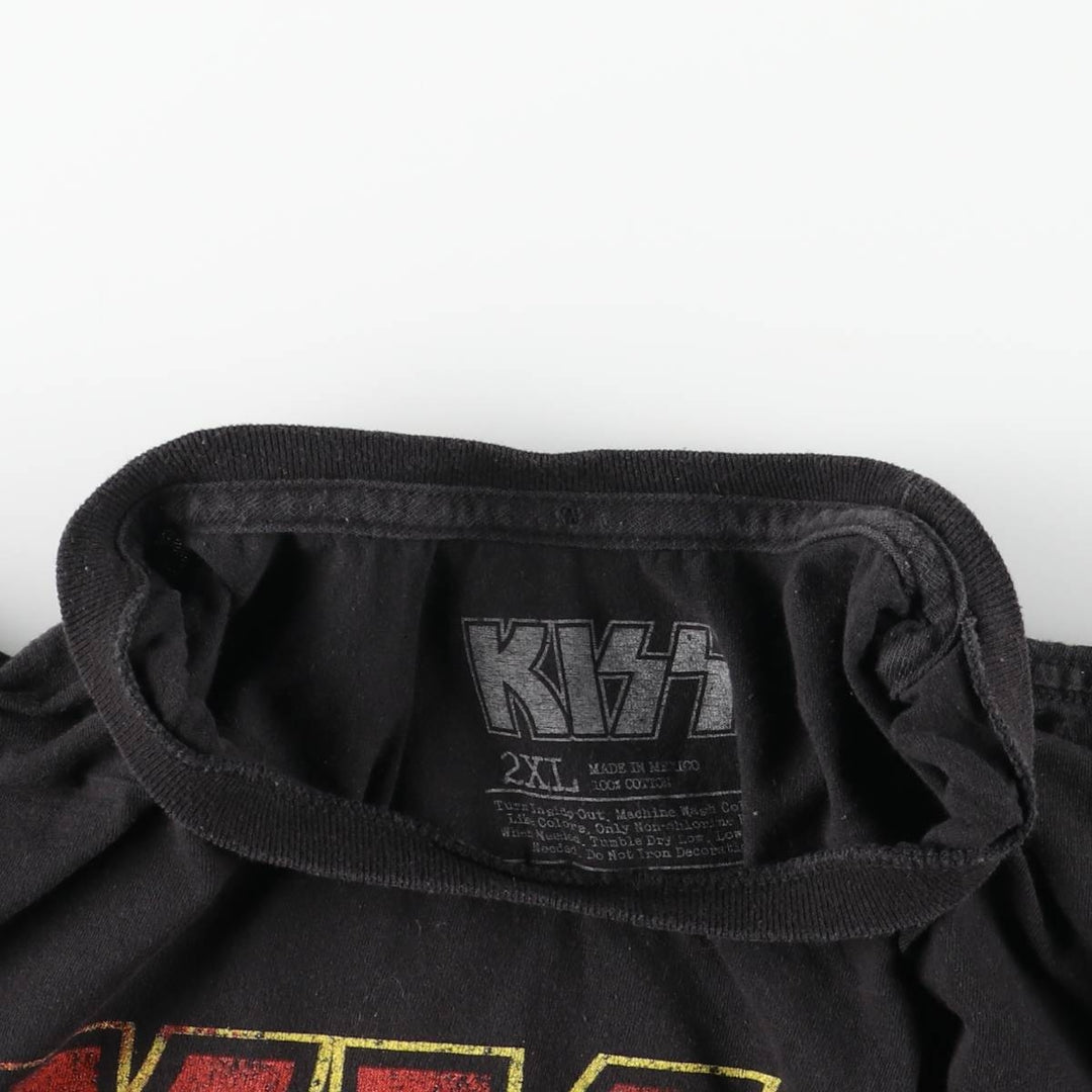 KISS Band T-shirt, Band T, Men's XXL size cotton black type Vintage Second Hand