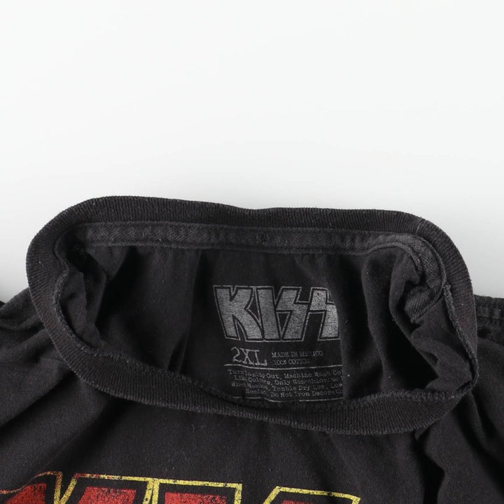 KISS Band T-shirt, Band T, Men's XXL size cotton black type Vintage Second Hand