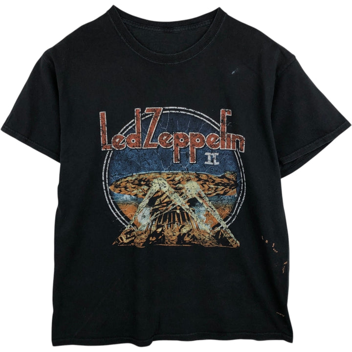 Led Zeppelin Band T-shirt, Band T, Men's M size unclear black type Vintage Second Hand