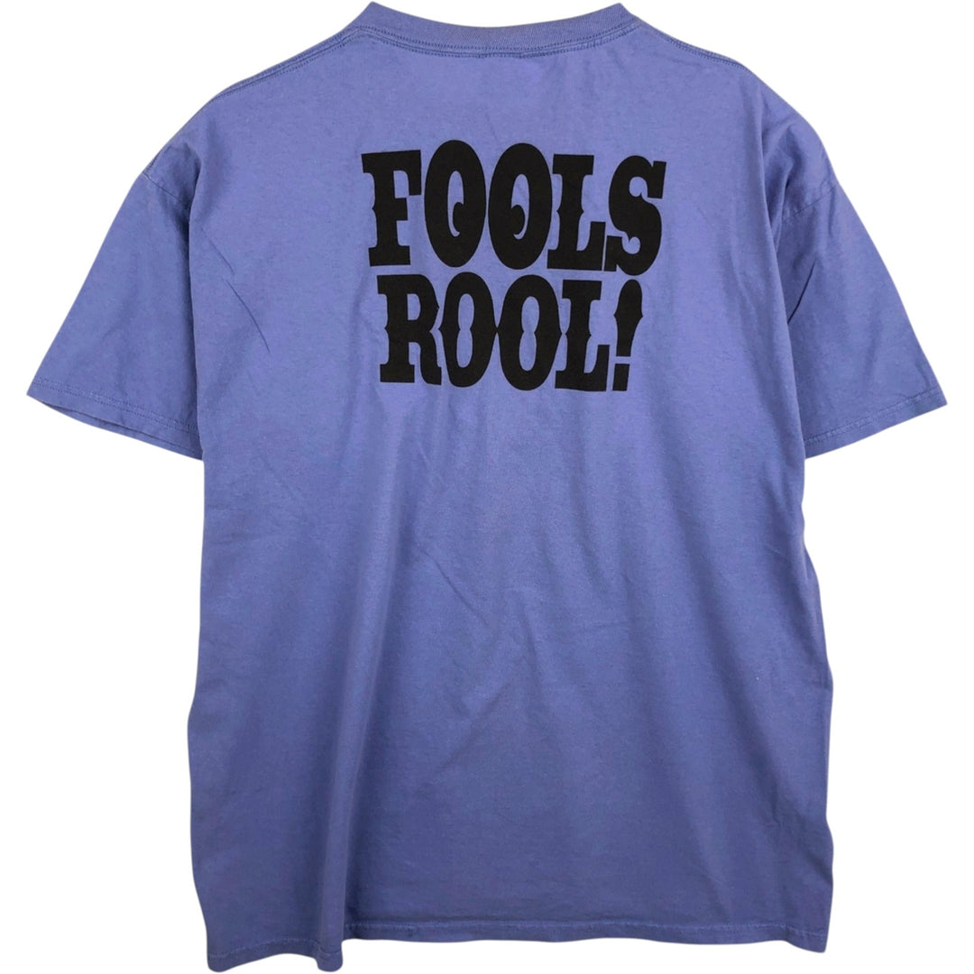 Jerzees 3 Fools on 3 Stools Band T-Shirt (Men's XL equivalent) cotton blue type Vintage Second Hand