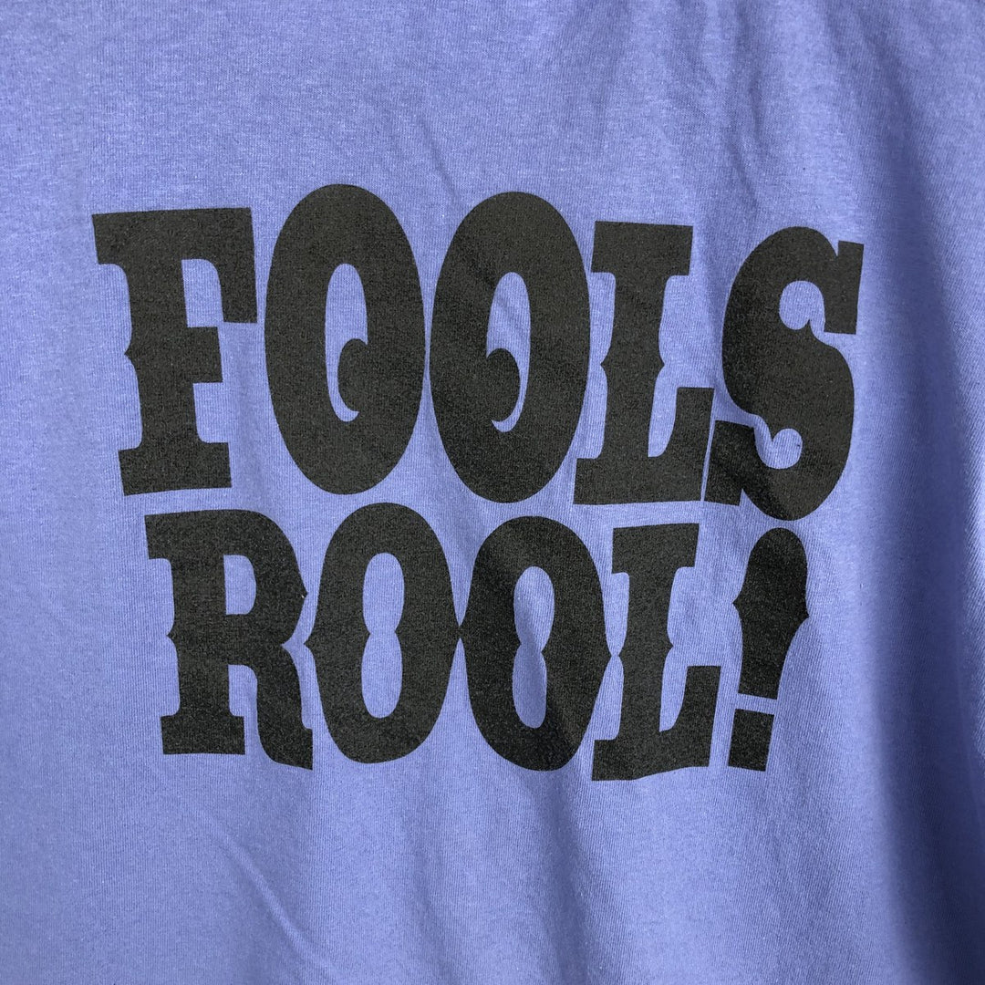 Jerzees 3 Fools on 3 Stools Band T-Shirt (Men's XL equivalent) cotton blue type Vintage Second Hand