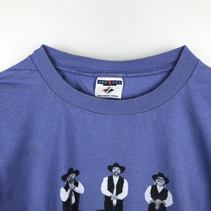 Jerzees 3 Fools on 3 Stools Band T-Shirt (Men's XL equivalent) cotton blue type Vintage Second Hand