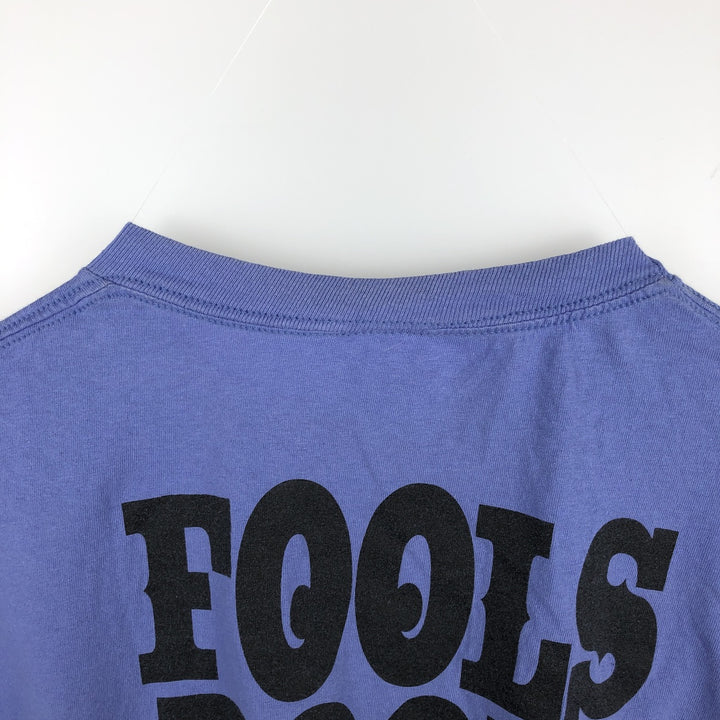 Jerzees 3 Fools on 3 Stools Band T-Shirt (Men's XL equivalent) cotton blue type Vintage Second Hand